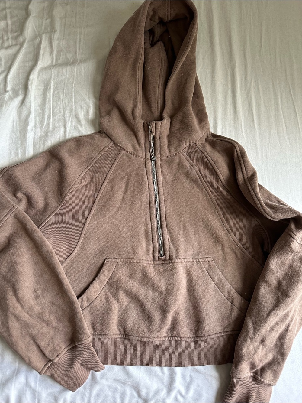 lululemon Women's Scuba Oversized Half-Zip Hoodie CD4 Heathered Nutmeg Size xs/s